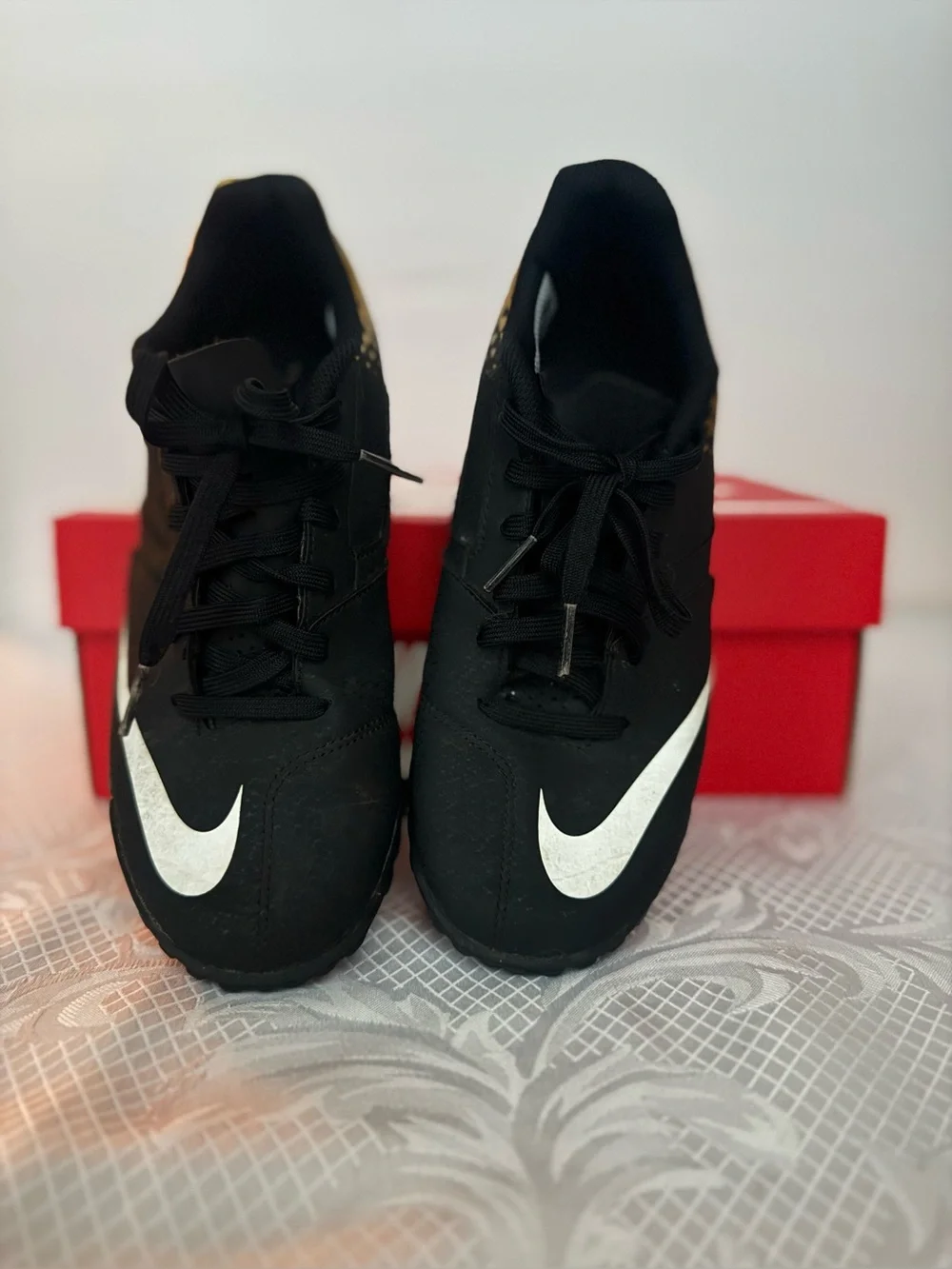 Nike Youth JR Bomba TF Black & Gold Turf Shoe